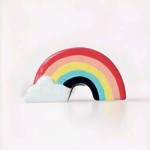 Huntington Home Ceramic Rainbow Sleeping Cloud Coin Bank 4" tall x 8" wide - NWT